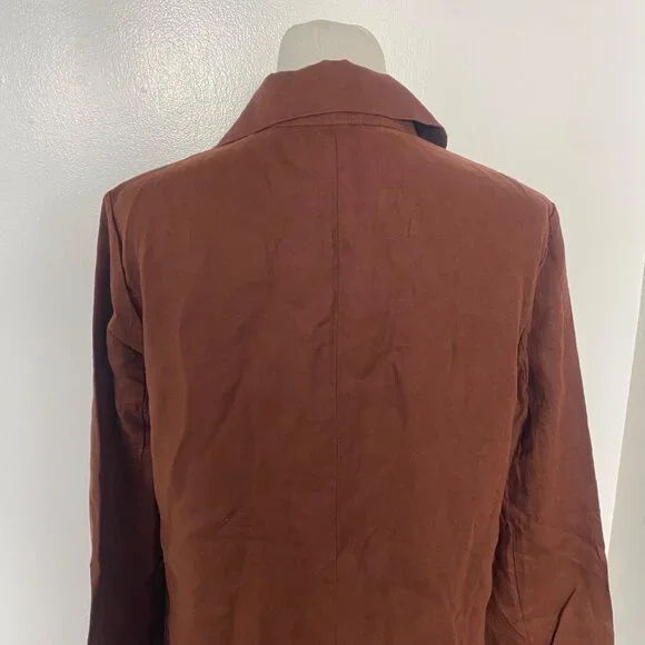 NWT Quince Blazer Jacket 100% Linen Brown - Picture 10 of 11